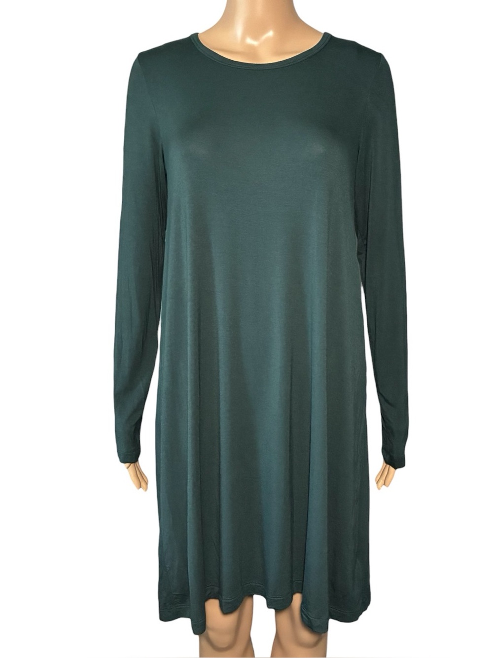 Gap Women’s Dress Size M Green Long Sleeve Round Neck Shift Knee Length Casual